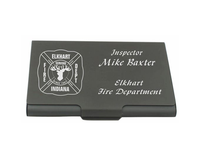 Personalized Engraved_Firefighter Business Card Case_Fireman_Fire Rescue