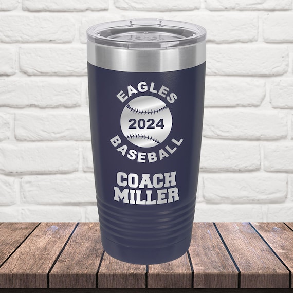 Personalized Baseball Coach Tumbler - Custom Engraved Gift for Coaches