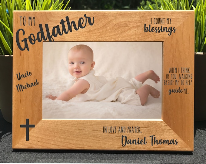 Godfather// Personalized Engraved Photo Frame // Picture Frame // Padrino
