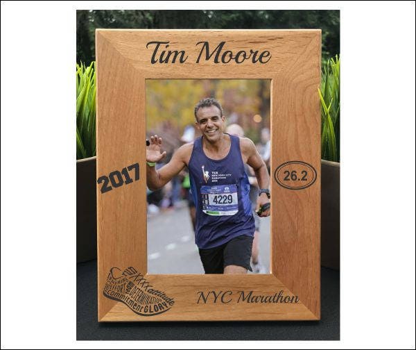 Distance Runner // Personalized Engraved Photo Frame // Picture Frame