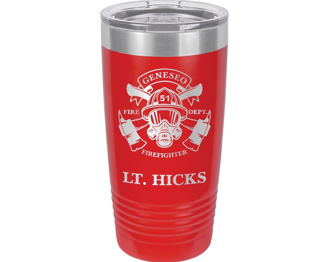 Firefighter Tumbler // Axe / Helmet // Personalized Engraved // Mug