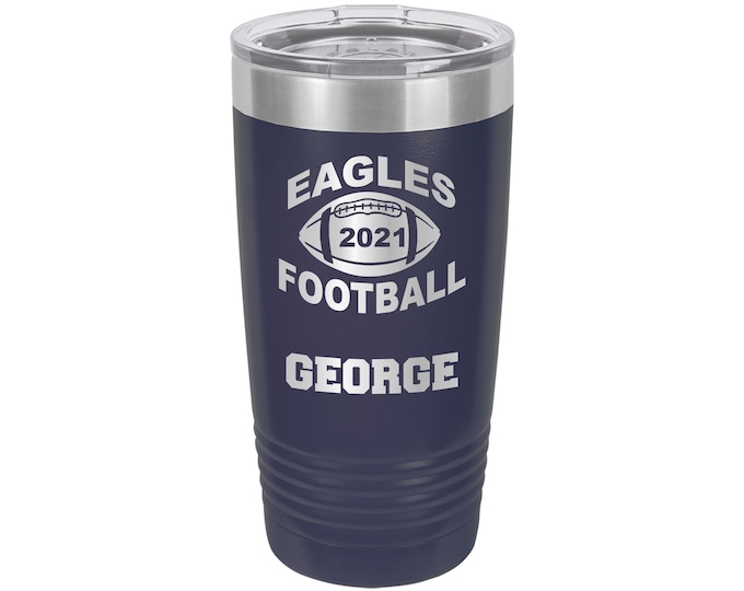 Football Player Tumbler // Personalized Engraved // Custom // Mug