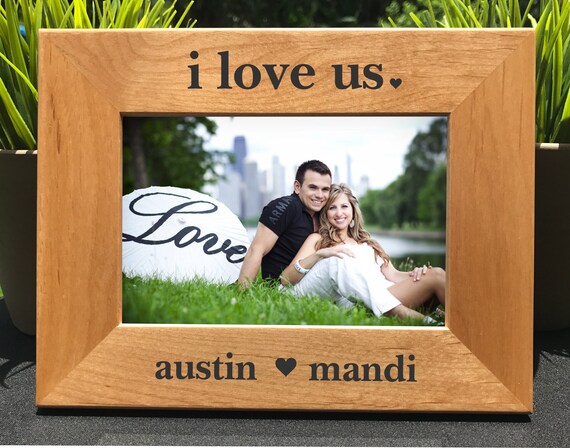 I Love Us ~ Engagement ~ Personalized Engraved Photo Frame