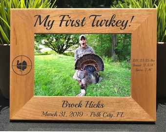 My First Turkey // Hunting // Photo Frame // Picture Frame // Personalized Engraved