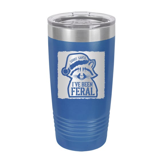 Christmas Raccoon Feral Tumbler // Personalized Engraved // Custom // Mug