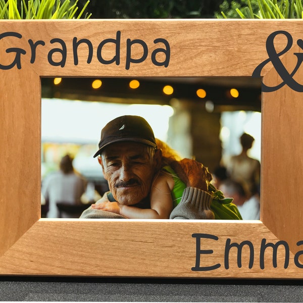 Grandpa and Child ~ Personalized Engraved Photo Frame ~ Papa ~ Grandfather ~ Abuelo ~ Pop