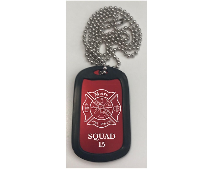 Firefighter // Dog Tag Necklace // Fireman // Fire Rescue // Fire Department // Child Gifts