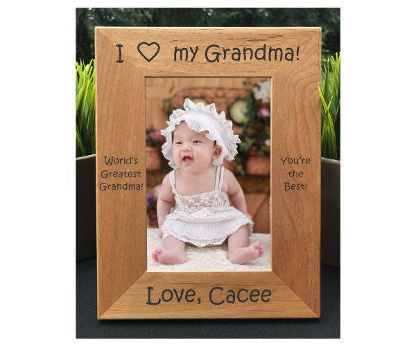 I Love my Grandma // Personalized Engraved Photo Frame // Picture Frame