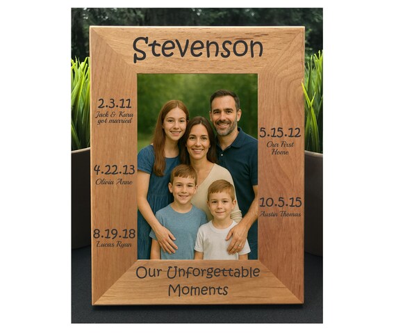 Custom Engraved Family Memory Picture Frame | Personalized Photo Frame Gift