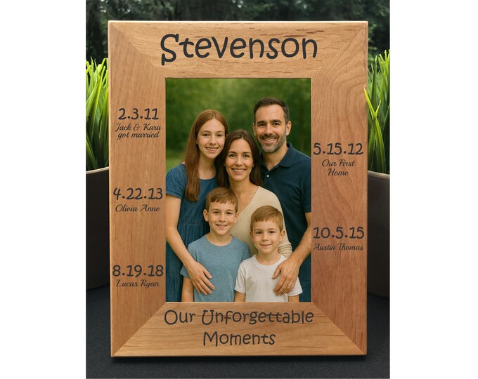 Custom Engraved Family Memory Picture Frame | Personalized Photo Frame Gift