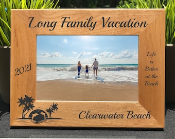 Beach Family Vacation // Life is Better at the Beach // Personalized Engraved Photo Frame