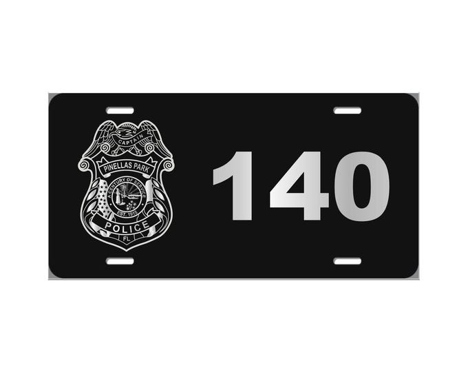 Police // Personalized Laser Engraved License Plate // Deputy // Sheriff // Trooper // Agent // Detective // Law Enforcement // Gift