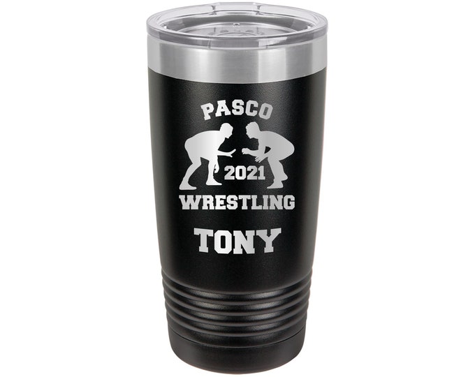 Wrestling Tumbler // Personalized Engraved // Custom // Mug