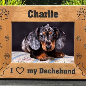 I Love My Dachshund // Personalized Engraved Photo Frame // Picture Frame // Dog Lover Gift // New Puppy Owner Gift // We Love Our Dachshund