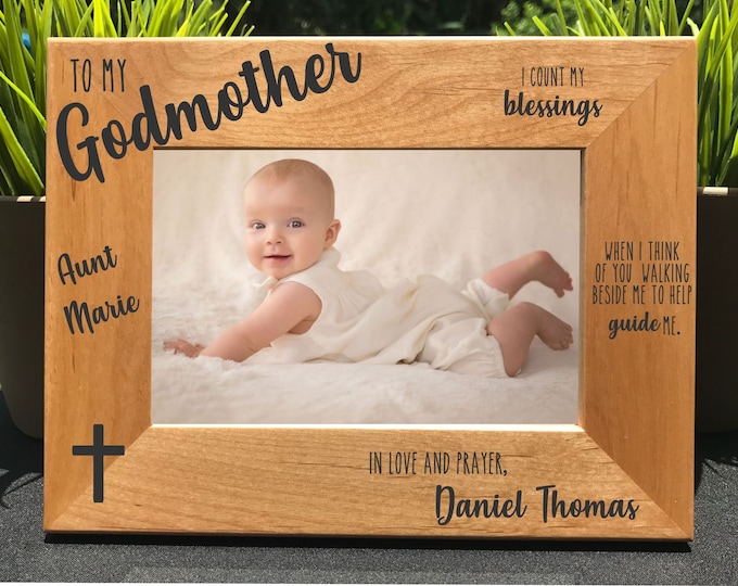 Godmother // Personalized Engraved Photo Frame // Picture Frame // Madrina