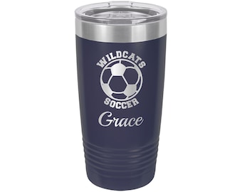 Soccer Player Tumbler // Personalized Engraved // Custom // Mug