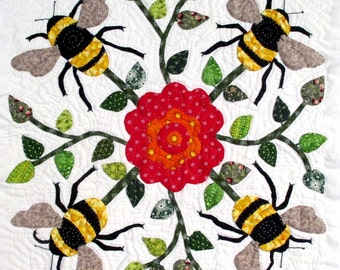 Bee Quilt Block Pattern for Nature's Bounty Quilt