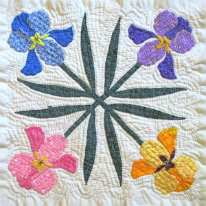 Iris Quilt Block Pattern for Nature&#39;s Bounty Quilt