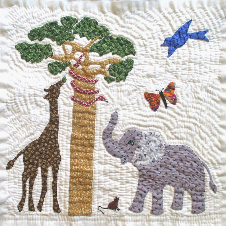 Elephant Quilt Block Pattern for Nature's Bounty Quilt Etsy