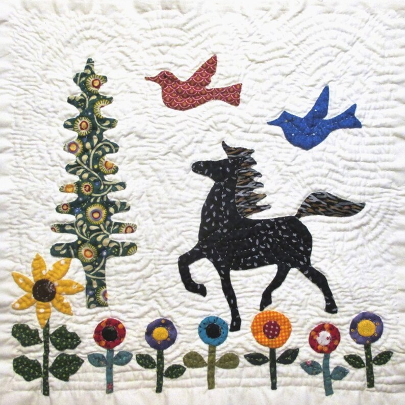 Horse Quilt Block Pattern for Nature's Bounty Quilt image 1