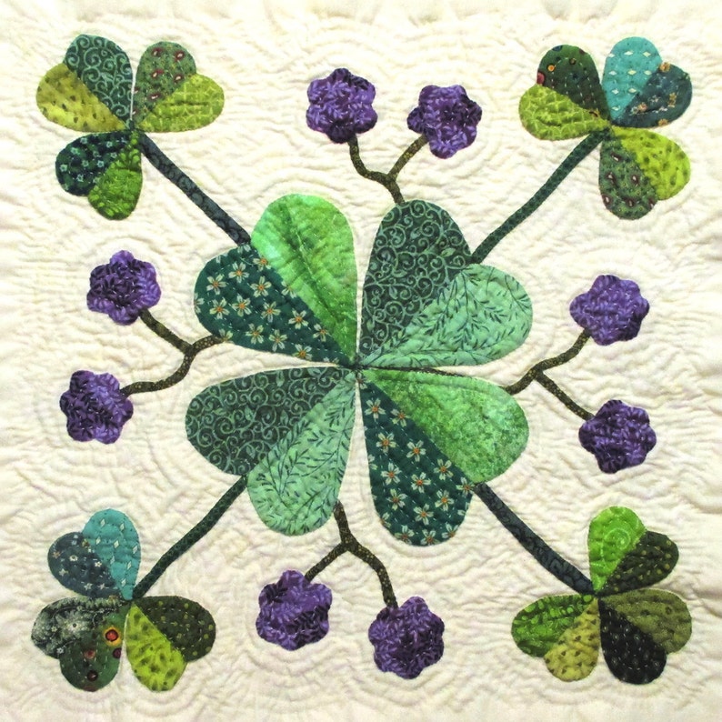 Clover Quilt Block Pattern for Nature's Bounty Quilt image 1