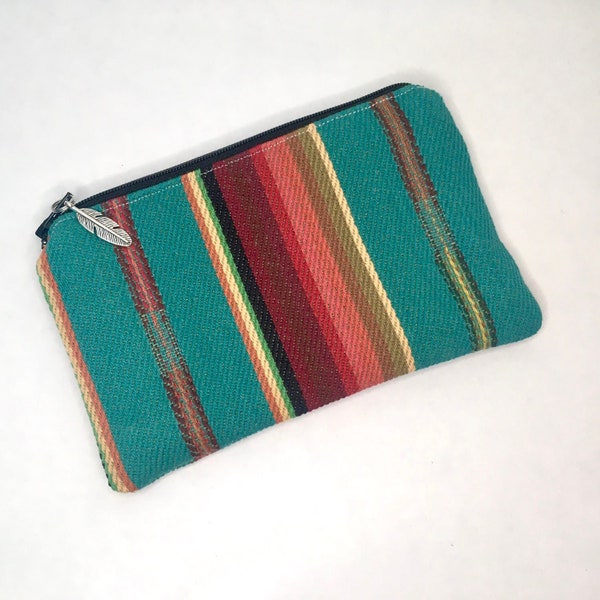 Coin purse. Small pouch. Small make-up bag. Sunglasses case. Boho bag. Serape print bag. Southwestern bag. Striped bag. Aztec bag.