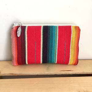 Coin purse. Small pouch. Small make-up bag. Sunglasses case. Boho bag. Serape print bag. Southwestern bag. Striped bag. Aztec bag.