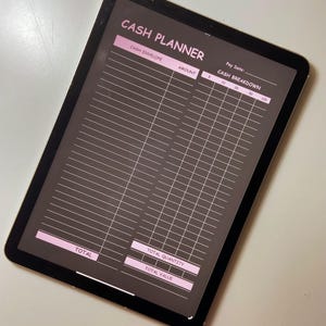 Digital Dark Mode Cash Planner / Cash Envelope Planning Stuffing Budget Planner / PDF Instant Download