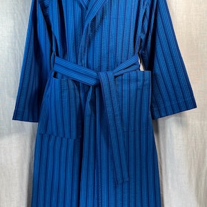 men's cotton dressing gown lightweight Thom Sweeney - Sky Blue Brushed Cotton Dressing Gown
