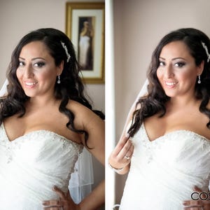 Photo editing service with background and object removal using professional Photoshop retouching for this wedding photo.