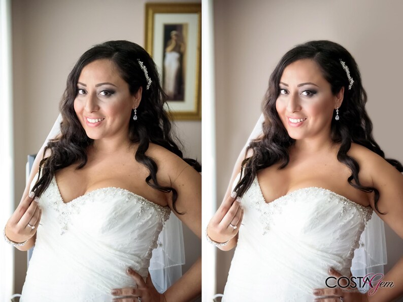 Photo editing service with background and object removal using professional Photoshop retouching for this wedding photo.