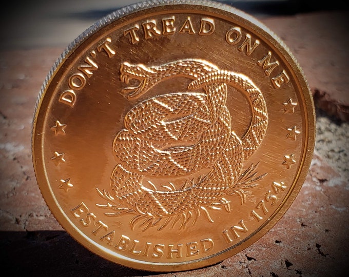 RARE "1776-1976 Don't Tread on Me - Vigilance" Challenge Coin Round (Plating Options in Gold, Platinum, Silver, Rose Gold and more)
