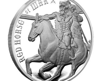 Red Horse of War, 1 oz Silver Round, Four Horsemen of the Apocalypse Series.
