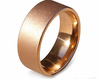 10mm Tungsten Carbide Sand Blasted Rose Gold Ring (US Size 5-17) Engagement band, Anniversary, Wedding ring - FREE ENGRAVING!!!!
