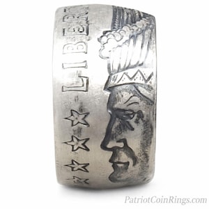 1929 Silver Incuse Indian Head Coin Rings | Wedding Rings | Silver Bands | Jewelry | 1 Troy Ounce, 1oz, 1/2oz, 1/4oz      (not cheap copper)