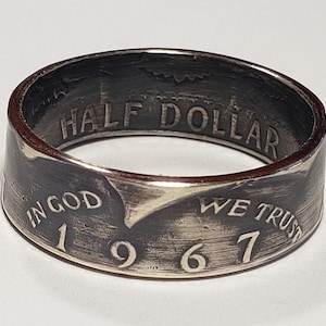 Kennedy Half Dollar Coinring 1964-70, 76, 1992-2018 (Random) Silber US Half Dollar Coinring US Sizes 4-15