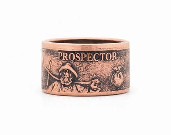 FLASH SALE!  Coin Ring made to order:  1 Troy oz Copper Round - Provident Prospector .999 Copper Bullion Round