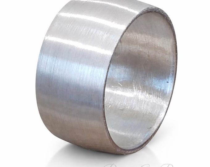 10mm-15mm Wide Silver Dome Brushed Ring Handmade from a .9999 PURE 1oz Fine Silver Coin (wedding band, engagement ring, unique fashion ring)