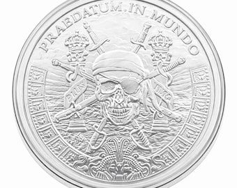 Silver "Pieces of Eight," Spanish Dollar, 1 Troy Ounce, A Predatory World, .999 Pure Silver Coin (Pirates of the Caribbean).
