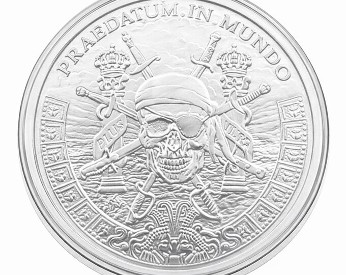 Silver "Pieces of Eight," Spanish Dollar, 1 Troy Ounce, A Predatory World, .999 Pure Silver Coin (Pirates of the Caribbean).
