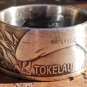 2018 Tokelau Leopard Shark Coin Ring (1 oz. .999 Pure Fine Silver)  | Silver Coin Rings, Wedding Bands, Mens Wedding Ring, Anniversary Gift