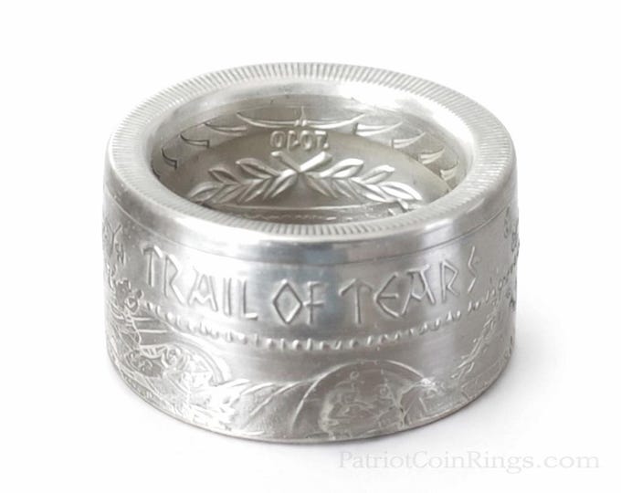Very RARE 2010 SHAWNEE TRIBE "Trail Of Tears" 1oz Silver Proof Coin converted into a beautiful Ring!