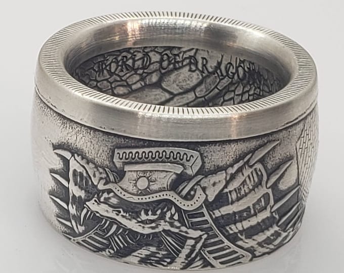 RARE - The Egyptian Dragon 1 oz Silver "Last of the World of Dragons Series" 1 Troy Ounce .999 Pure Silver Ring made from Coin US Size 5-24