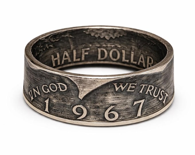 24K Gold Plated 1964-2018 JFK Silver US Half Dollar Coin Ring (Choose your birthday, anniversary, graduation or other year date)