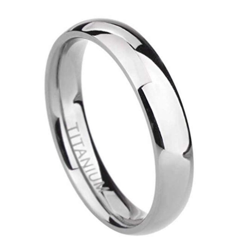 4mm 100/% Silver Titanium 2mm Mens /& Womens unisex, Engagement, Promise, Ring 6mm 8mm Comfort Fit Polished Dome Style Wedding Band