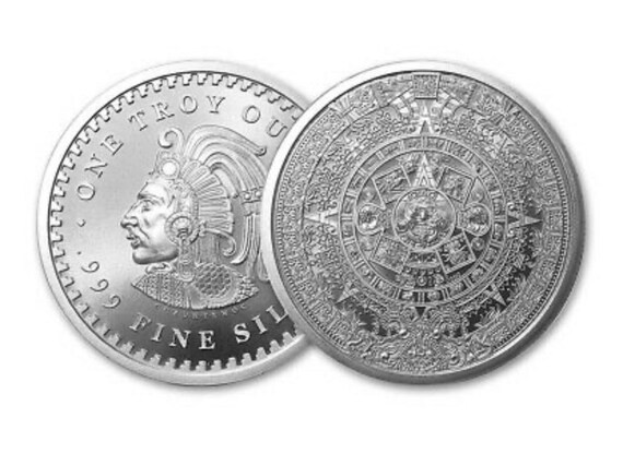 1oz Aztec Mayan Calendar Coin 9999 Solid Silver Coin - Etsy
