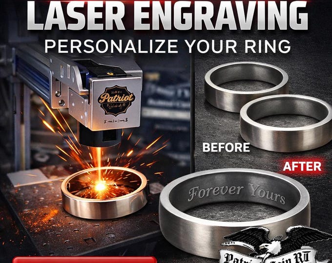 LASER ENGRAVING SERVICES Available (Your Ring or Ours - Same Discount Price), Wedding Bands, Engagement Rings, Promise Rings, Dates...