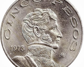 1971-78 Cinco Pesos Coin Ring (I'll hand make this beautiful coin into a ring with the obverse or reverse side of your choice facing out)