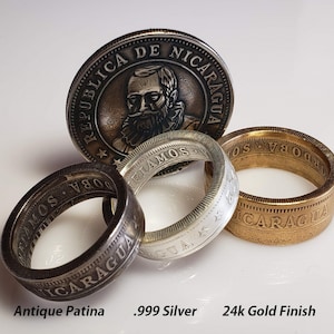 1972 Nicaragua 1 córdoba - Un Cordoba (Available in Silver / 24k Gold / Antique / White Gold / Platinum / Rhodium / Rose Gold - Finishes)