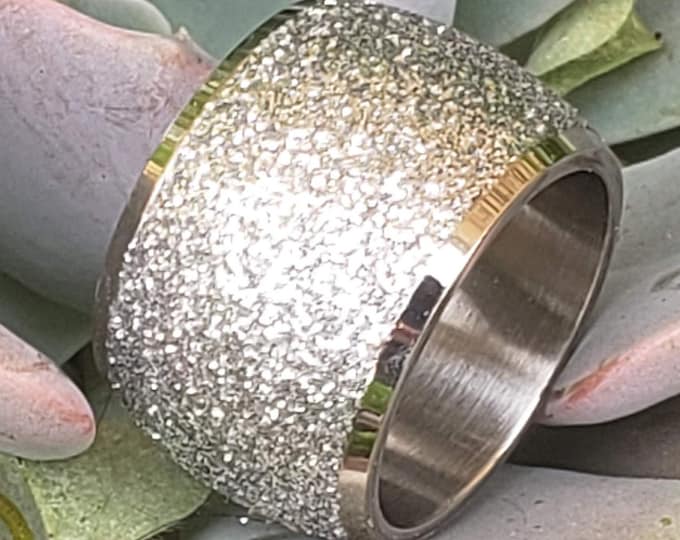 Reg. 159.95  16mm Womens Sandblasted Silver Finish Wedding Band Engagement Domed Ring (fashion, anniversary, promise ring, wedding ring)